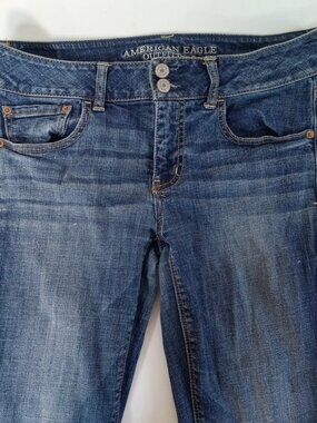 American Eagle Outfitters Y2K Size 8 Long Artist Super Stretch Jeans Flare